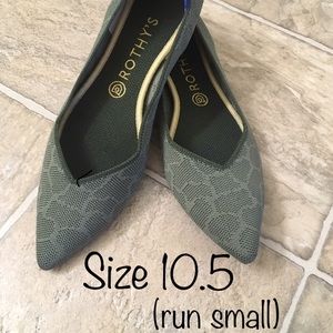 Rothy’s Safari Green Points, 10.5, EUC - Retired